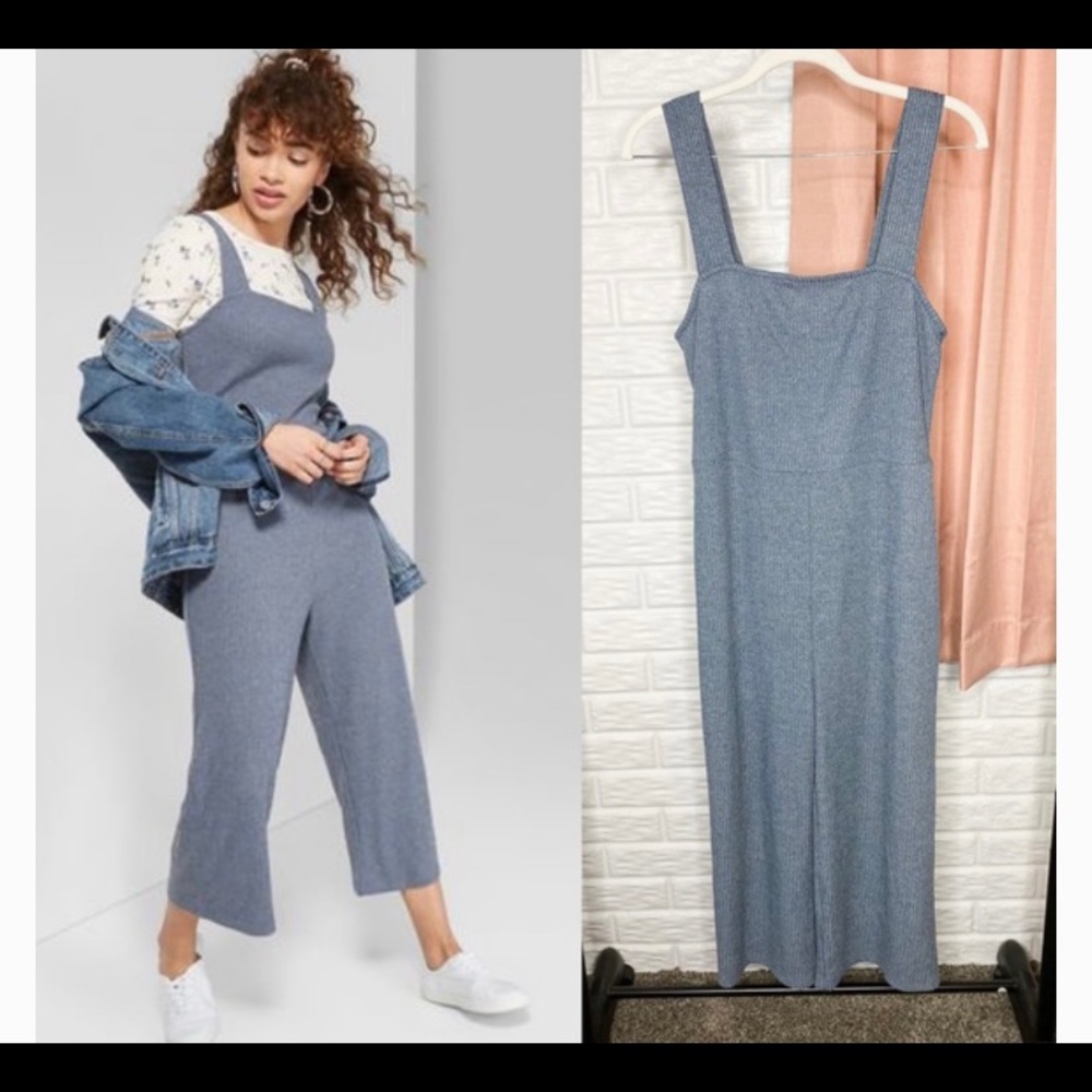 Wild Fable Strappy Rib Knit Cropped Jumpsuit